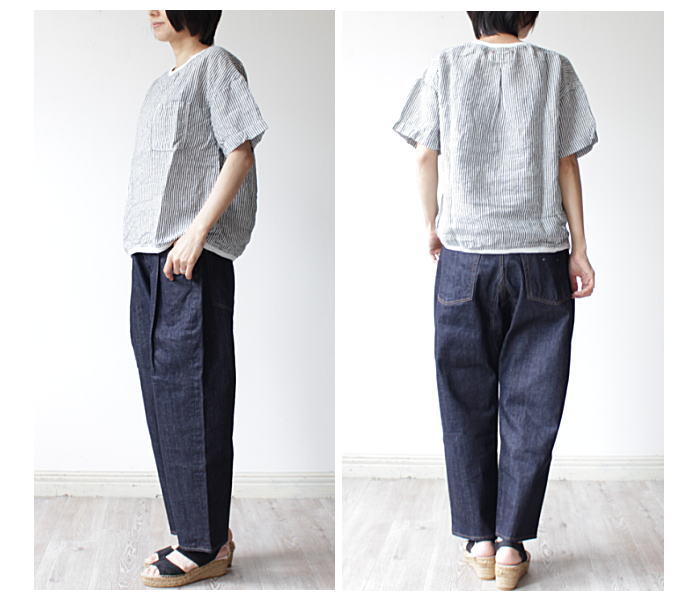 (ナチュラルランドリー) (7192T015) NATURAL LAUNDRY リネンダンガリーリブプルオーバー