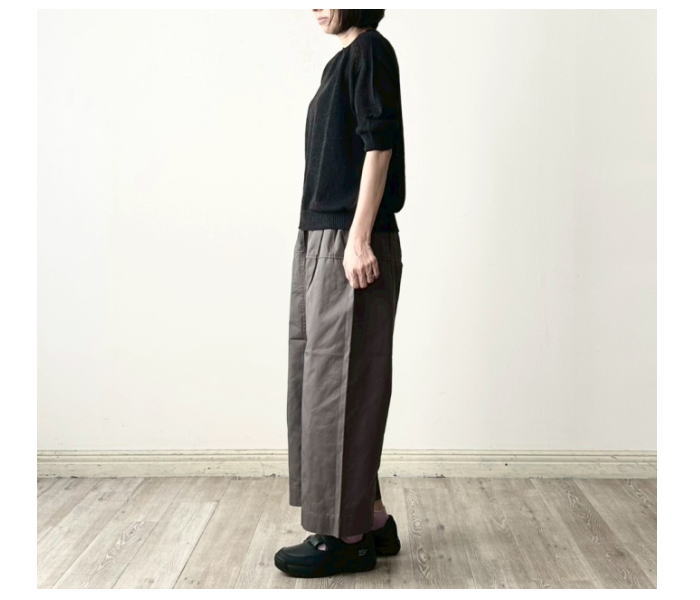 たひ様☆TRAVAIL MANUEL チノシャムパンツ ブラック TRAVAIL MANUEL（トラバイユマニュアル）コンパクトチノシャム